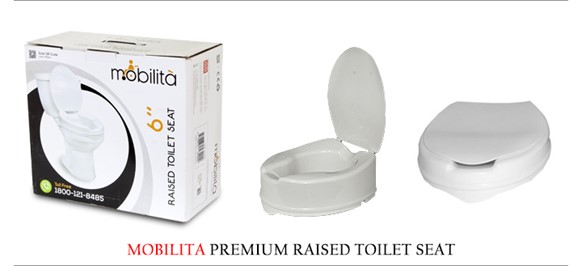 MOBILITA Raised Toilet Seat with Lid